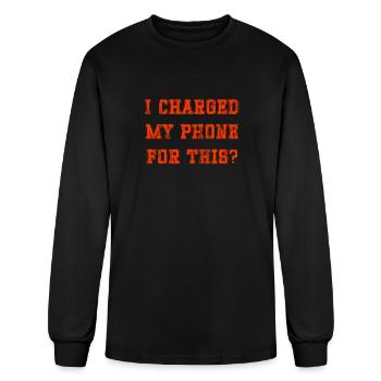 I charged my phone for this - Men's Long Sleeve T-Shirt - black - Front