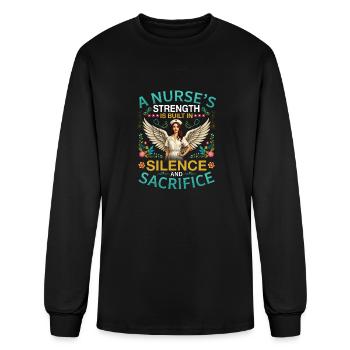 A Nurse Strength is Built in Silence and Sacrifice - Men's Long Sleeve T-Shirt - black - Front