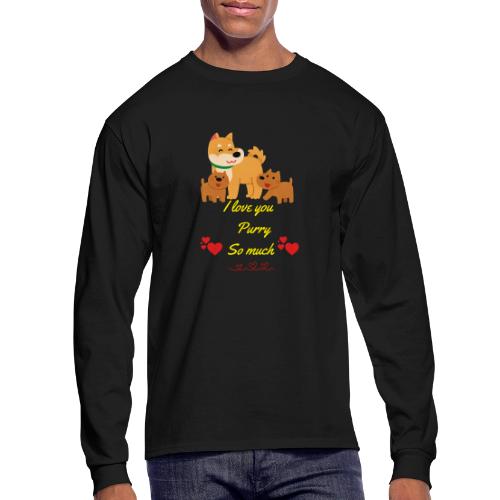 Cute Dog Family Love – “I Love You Purry So much - Men's Long Sleeve T-Shirt