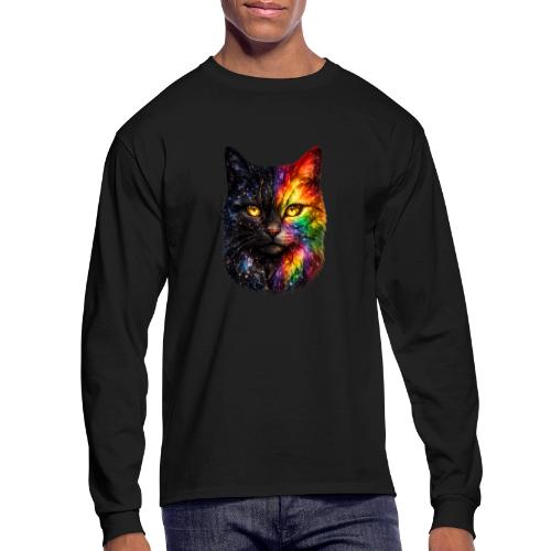 Cosmic Galaxy Rainbow Cat - Men's Long Sleeve T-Shirt