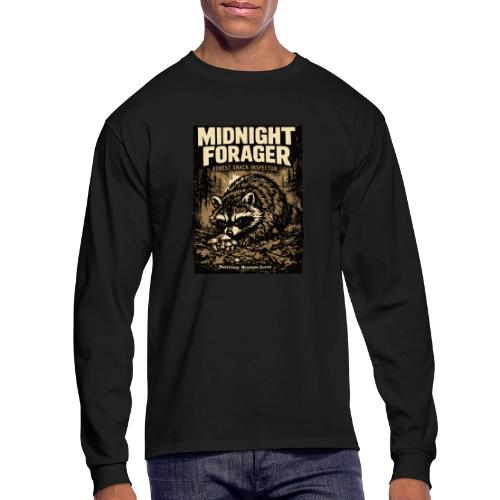 Midnight Forager Raccoon Mushroom Hunter - Men's Long Sleeve T-Shirt