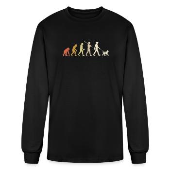 Poodle Evolution Funny Dog Owner Gift - Men's Long Sleeve T-Shirt - black - Front