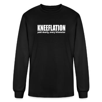 Kneeflation: Knees pay dearly when running humor - Men's Long Sleeve T-Shirt - black - Front