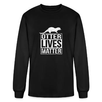 Otter Rescue Shelter Gift - Men's Long Sleeve T-Shirt - black - Front