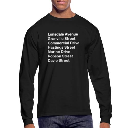 Street Names White Text - Men's Long Sleeve T-Shirt