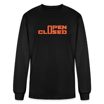 OPEN CLOSED - Men's Long Sleeve T-Shirt - black - Front