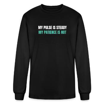 Funny Nursing Graphic Tee - Men's Long Sleeve T-Shirt - black - Front