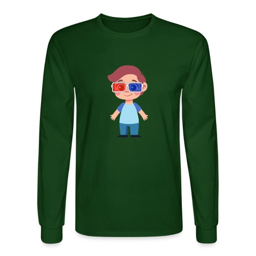 Boy with eye 3D glasses - Men's Long Sleeve T-Shirt