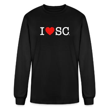 I Love SC South Carolina State Pride Heart - Men's Long Sleeve T-Shirt - black - Front