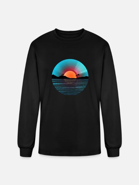 Record Sunset - Men's Long Sleeve T-Shirt - black