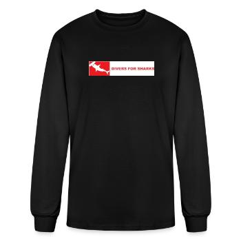 Divers for Sharks horizontal logo - Men's Long Sleeve T-Shirt - black - Front