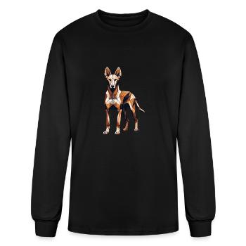 Geometric Art Pharaoh Hound - Men's Long Sleeve T-Shirt - black - Front