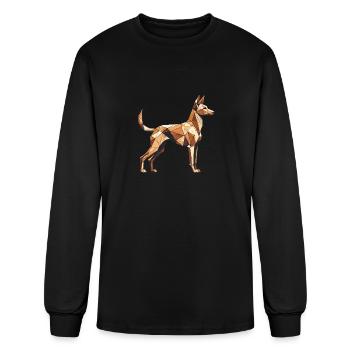 Geometric Art Pharaoh Hound - Men's Long Sleeve T-Shirt - black - Front