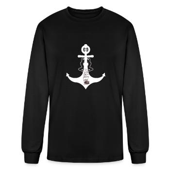 Bateau à voile ancre - T-shirt à manches longues Homme - noir - Devant