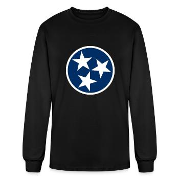 Tennessee State Flag Blue White Stars - Men's Long Sleeve T-Shirt - black - Front