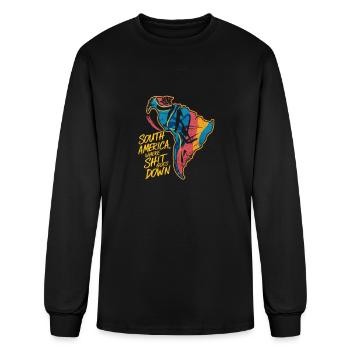 South America, Where shit goes down - Men's Long Sleeve T-Shirt - black - Front