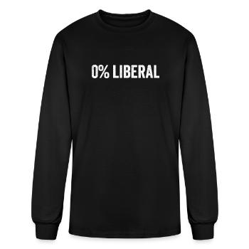 0% Liberal Zero Percent Liberal Anti Liberal - Men's Long Sleeve T-Shirt - black - Front
