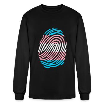 Trans Fingerprint - Men's Long Sleeve T-Shirt - black - Front