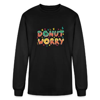 Donut Worry - Men's Long Sleeve T-Shirt - black - Front