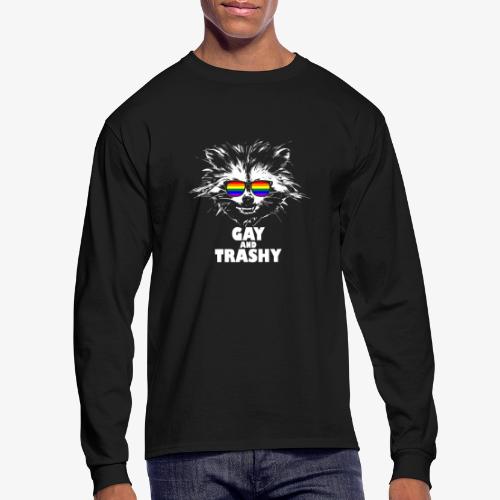 Gay and Trashy Raccoon Sunglasses LGBTQ Pride - Men's Long Sleeve T-Shirt