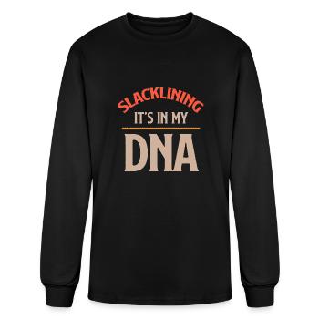 Slacklining It's In My DNA Zipline Tricklining - Men's Long Sleeve T-Shirt - black - Front