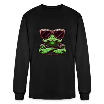 Cool Frog with Sunglasses - Bouncer Animal Design - Men's Long Sleeve T-Shirt - black - Front