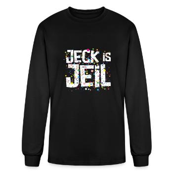 Carnaval Cologne Jeck in heart Kölle Alaaf Kölsch - T-shirt à manches longues Homme - noir - Devant