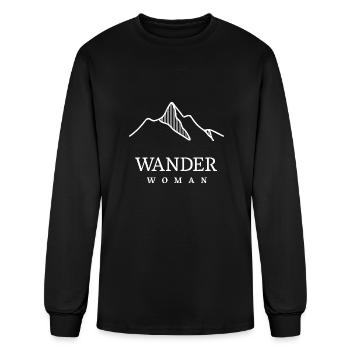 Wander Woman with mountains - Men's Long Sleeve T-Shirt - black - Front