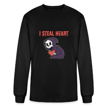 I Steal Heart Loving Husband Gift - Men's Long Sleeve T-Shirt - black - Front