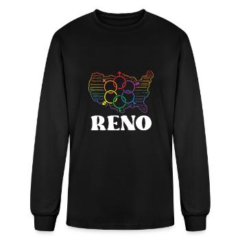 Reno Pride Flag Pride Month LGBTQ Flag LGBT Commun - Men's Long Sleeve T-Shirt - black - Front