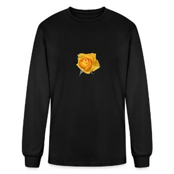 Une rose jaune - T-shirt à manches longues Homme - noir - Devant