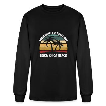 Boca Chica Beach Welcome to Summer Cameron County - Men's Long Sleeve T-Shirt - black - Front