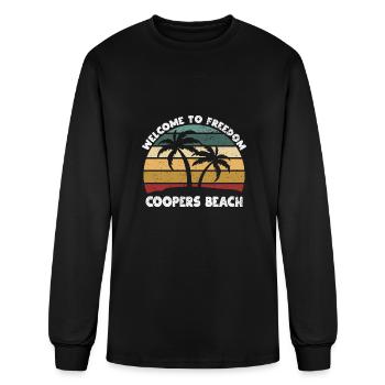 Coopers Beach Welcome to Summer South Hampton Trop - Men's Long Sleeve T-Shirt - black - Front