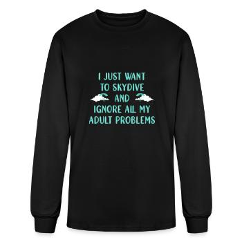 Skydiving Skydive Skydiver - Men's Long Sleeve T-Shirt - black - Front