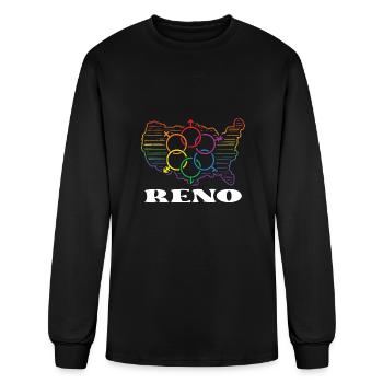 Reno Pride Month Pride Flag LGBT Community LGBTQ F - Men's Long Sleeve T-Shirt - black - Front
