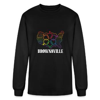 Brownsville Pride Month Pride Flag LGBT Community - Men's Long Sleeve T-Shirt - black - Front