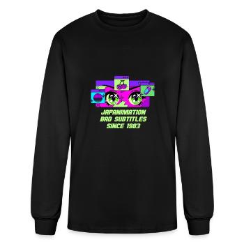 Japanimation Bad Subtitles Funny Anime Lover Humor - Men's Long Sleeve T-Shirt - black - Front