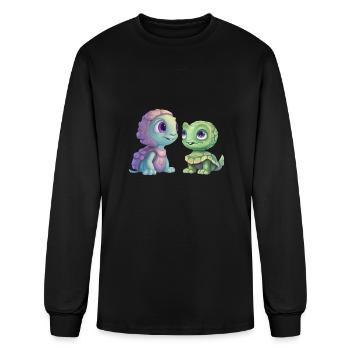 Fusion de tortues extraterrestres vertes - T-shirt à manches longues Homme - noir - Devant