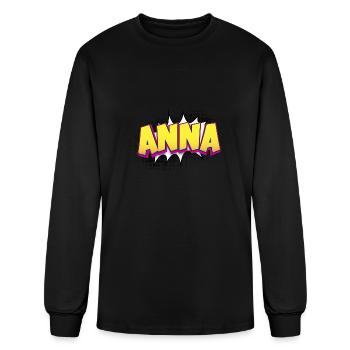 Anna Custom Name Comic Book Style Pop Art, Anna - Men's Long Sleeve T-Shirt - black - Front