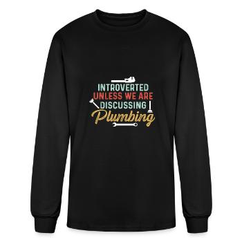 Introverted Introvert Gift - Men's Long Sleeve T-Shirt - black - Front