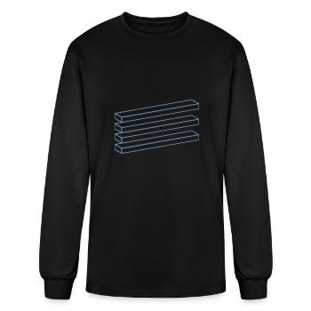 Geometry Optics Illusion Board Cuboid - Men's Long Sleeve T-Shirt - black - Front