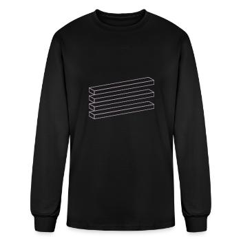 Geometry Optics Illusion Board Cuboid - Men's Long Sleeve T-Shirt - black - Front