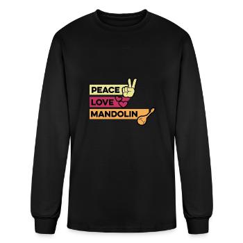 Peace Love Mandolin Maestro Gift - Men's Long Sleeve T-Shirt - black - Front