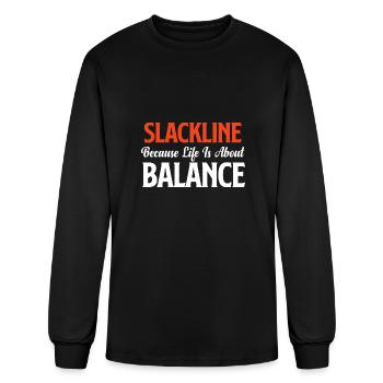 Slackline Because Life Is About Balance Zipline - Men's Long Sleeve T-Shirt - black - Front