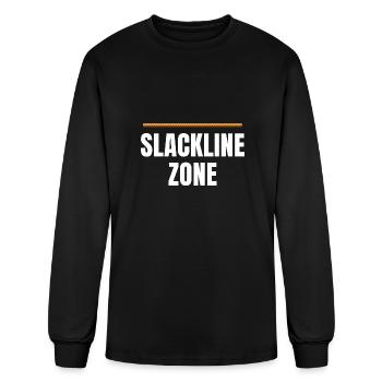 Slackline Zone Funny Zipline Tricklining - Men's Long Sleeve T-Shirt - black - Front