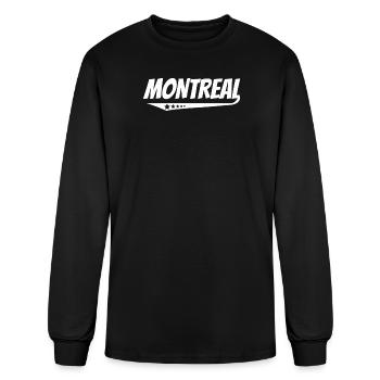Montreal Retro Comic Book Style Logo - Men's Long Sleeve T-Shirt - black - Front