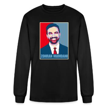 Zohran Mamdani Poster Political  - Men's Long Sleeve T-Shirt - black - Front