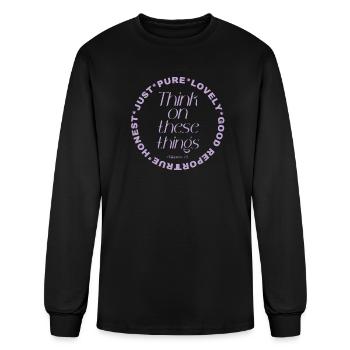 Think on These Things - Men's Long Sleeve T-Shirt - black - Front