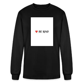 Be Kind Heart Typography - Men's Long Sleeve T-Shirt - black - Front