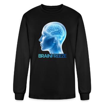 Brainfreeze Frozen Brain Graphic T-Shirt Design  - Men's Long Sleeve T-Shirt - black - Front